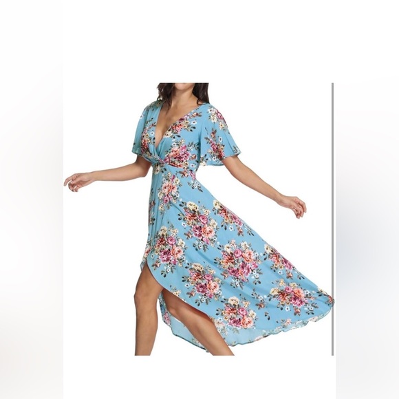 Floral Blue Maxi Dress - Picture 2 of 4